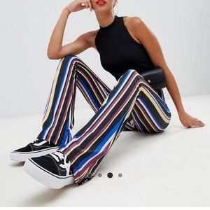 ASOS Tall flare pants in multi stripe